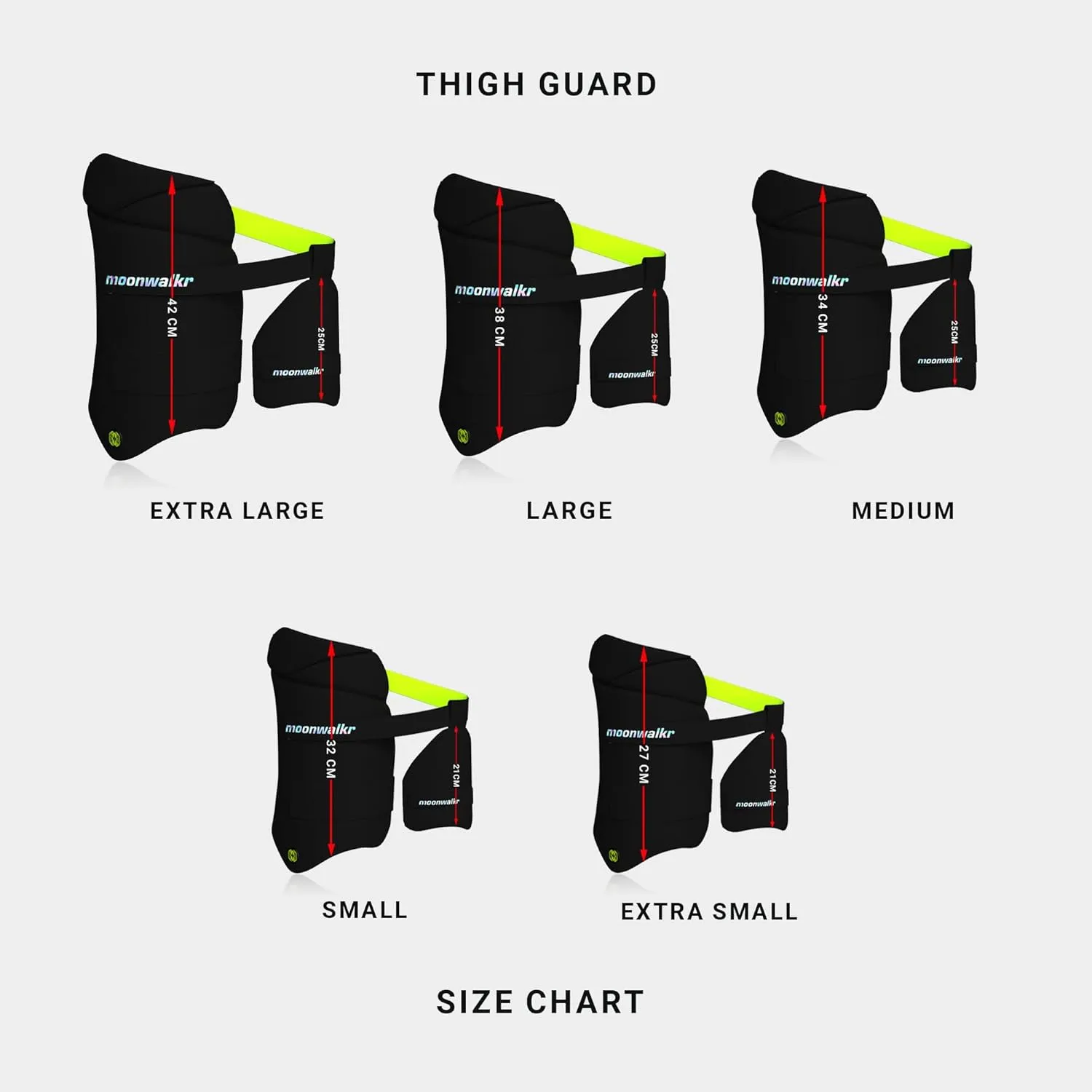 moonwalkr Thigh Guard 2.0 Cricket Batsman Black