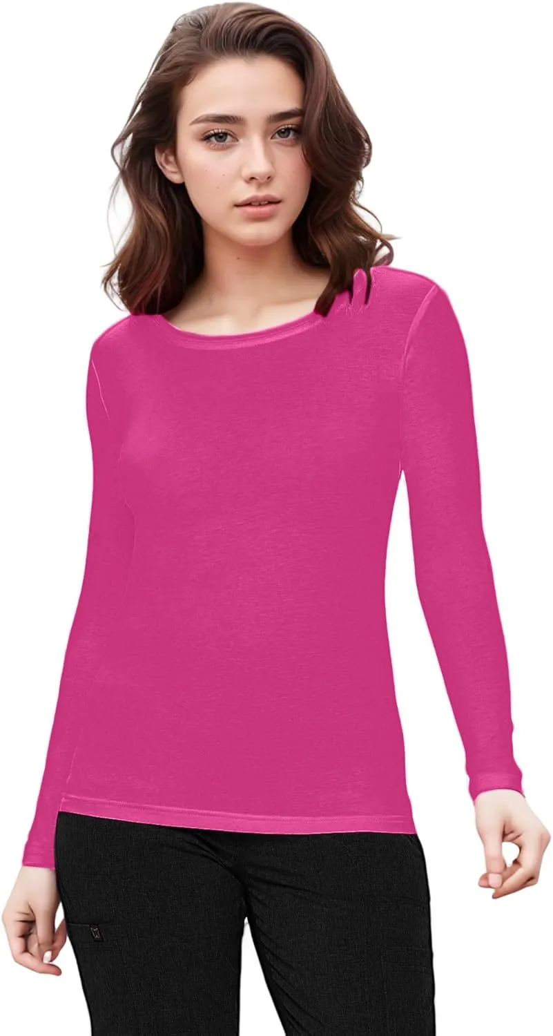 Natural Uniforms Women's Under Scrub Tee Crew Neck Long Sleeve T-Shirt
