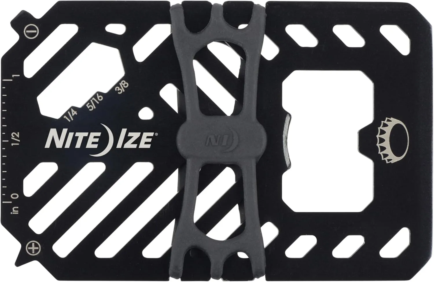 Nite Ize Financial Multi Tool Wallet - Stainless Steel 7-in-1 Multi Tool - Travel Wallet for Men & Women - Bottle Opener, Screwdriver, Rulers & More - Black