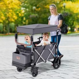 NNECW Adjustable Stroller Wagon with Ample Storage for Kids