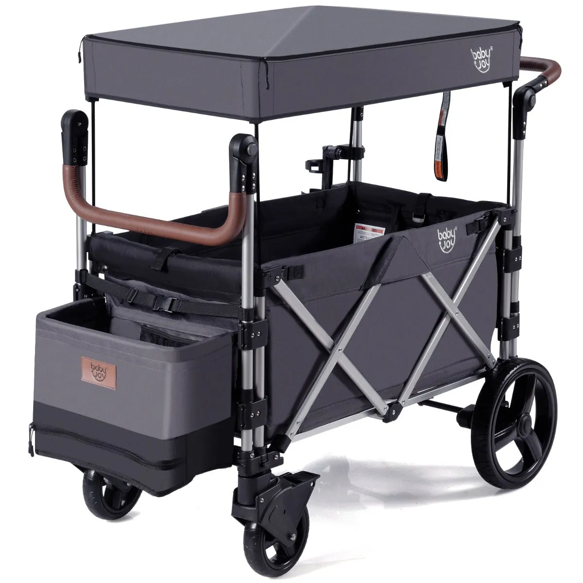 NNECW Adjustable Stroller Wagon with Ample Storage for Kids