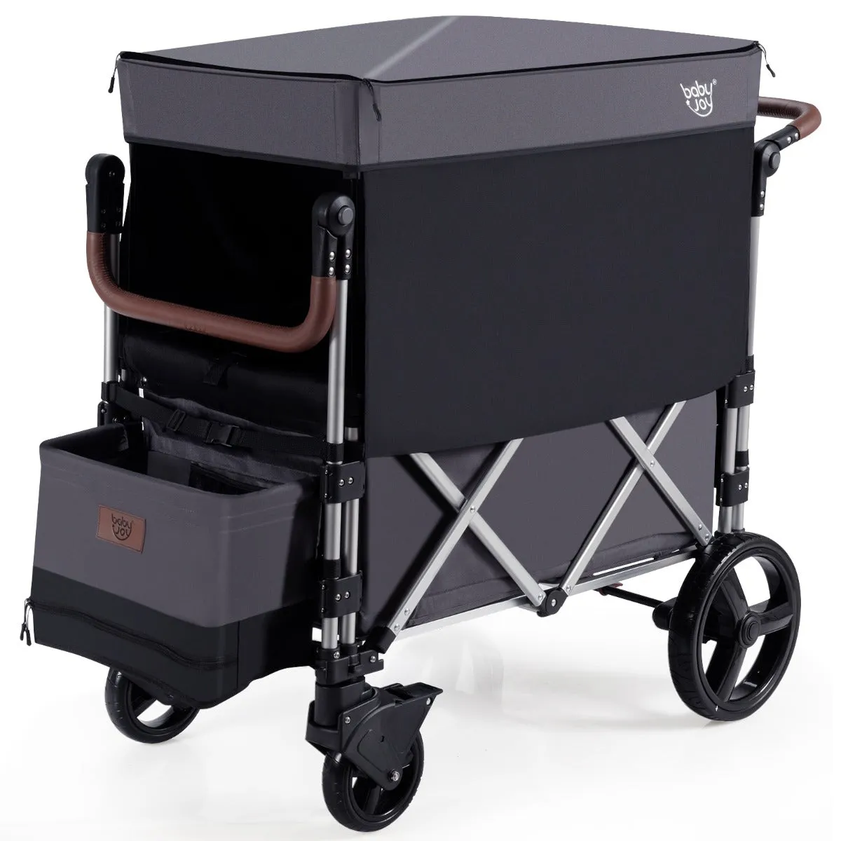 NNECW Adjustable Stroller Wagon with Ample Storage for Kids