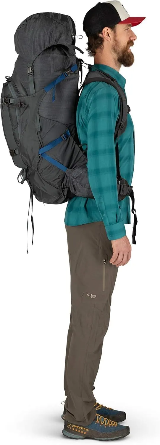 Osprey Aether Plus 70L Men's Backpacking Backpack, Black, L/XL