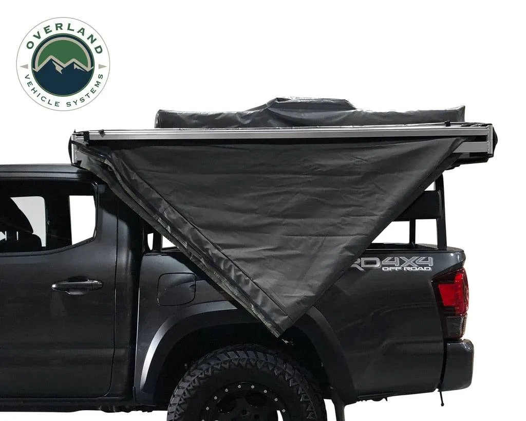 Overland Vehicle Systems Nomadic Awning 180 - Dark Gray Cover With Black Transit Cover & Brackets | Universal