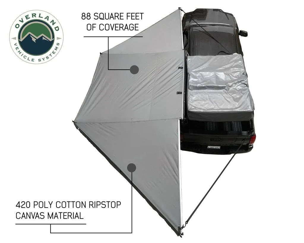 Overland Vehicle Systems Nomadic Awning 180 - Dark Gray Cover With Black Transit Cover & Brackets | Universal