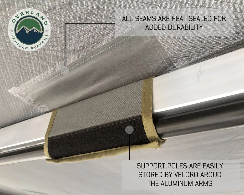 Overland Vehicle Systems Nomadic Awning 180 - Dark Gray Cover With Black Transit Cover & Brackets | Universal