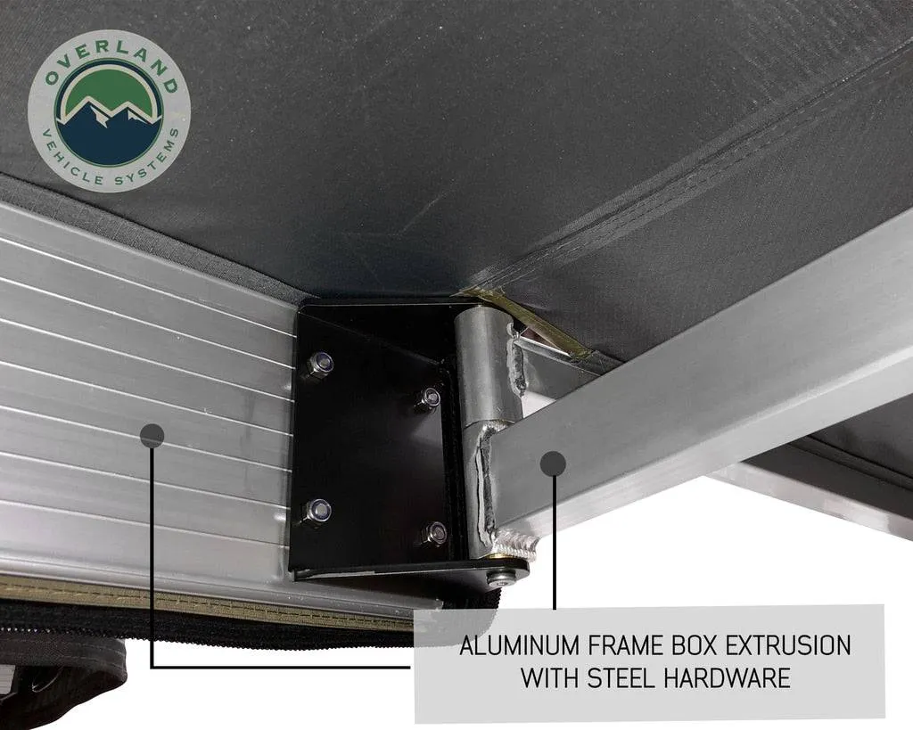 Overland Vehicle Systems Nomadic Awning 180 - Dark Gray Cover With Black Transit Cover & Brackets | Universal