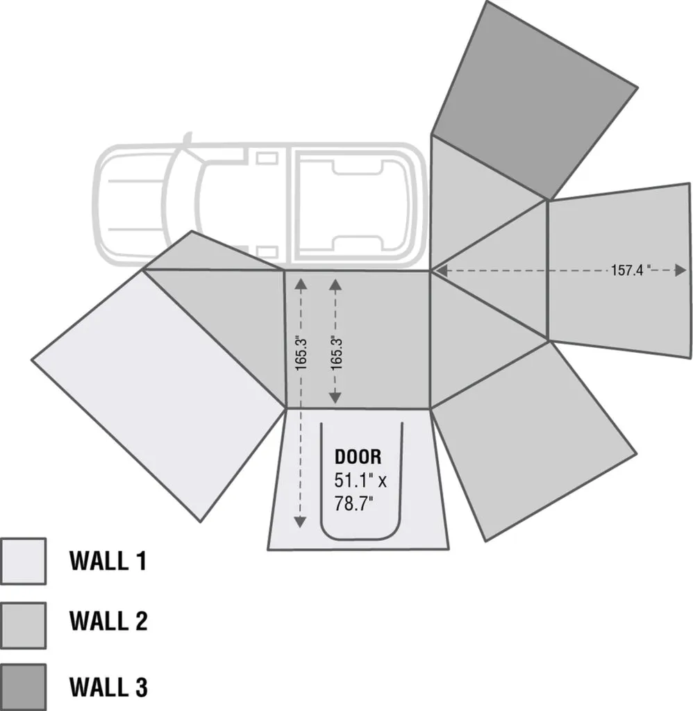 OVERLAND VEHICLE SYSTEMS | Nomadic Awning 270 Awning & Wall 1, 2, & 3, Mounting Brackets Driver Side (19539907)