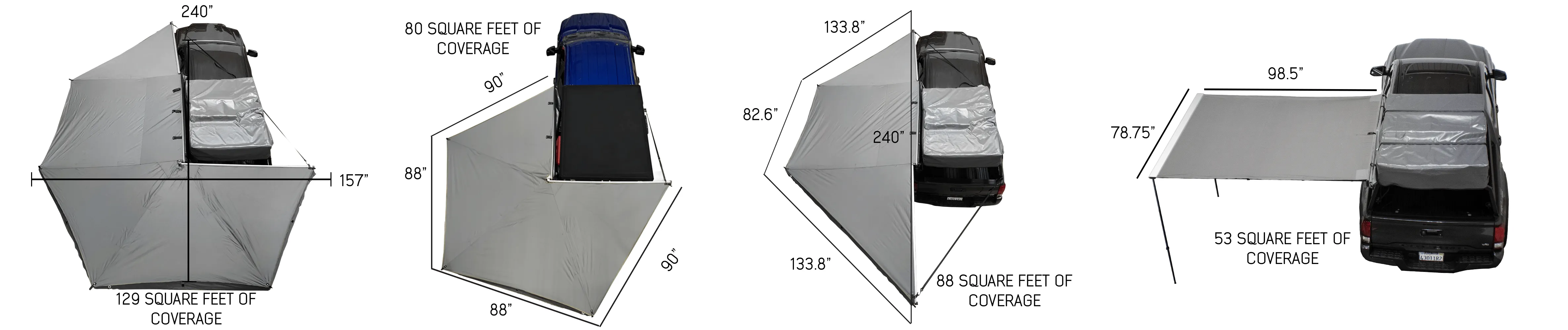 OVERLAND VEHICLE SYSTEMS | Nomadic Awning 270 Awning & Wall 1, 2, & 3, Mounting Brackets Driver Side (19539907)