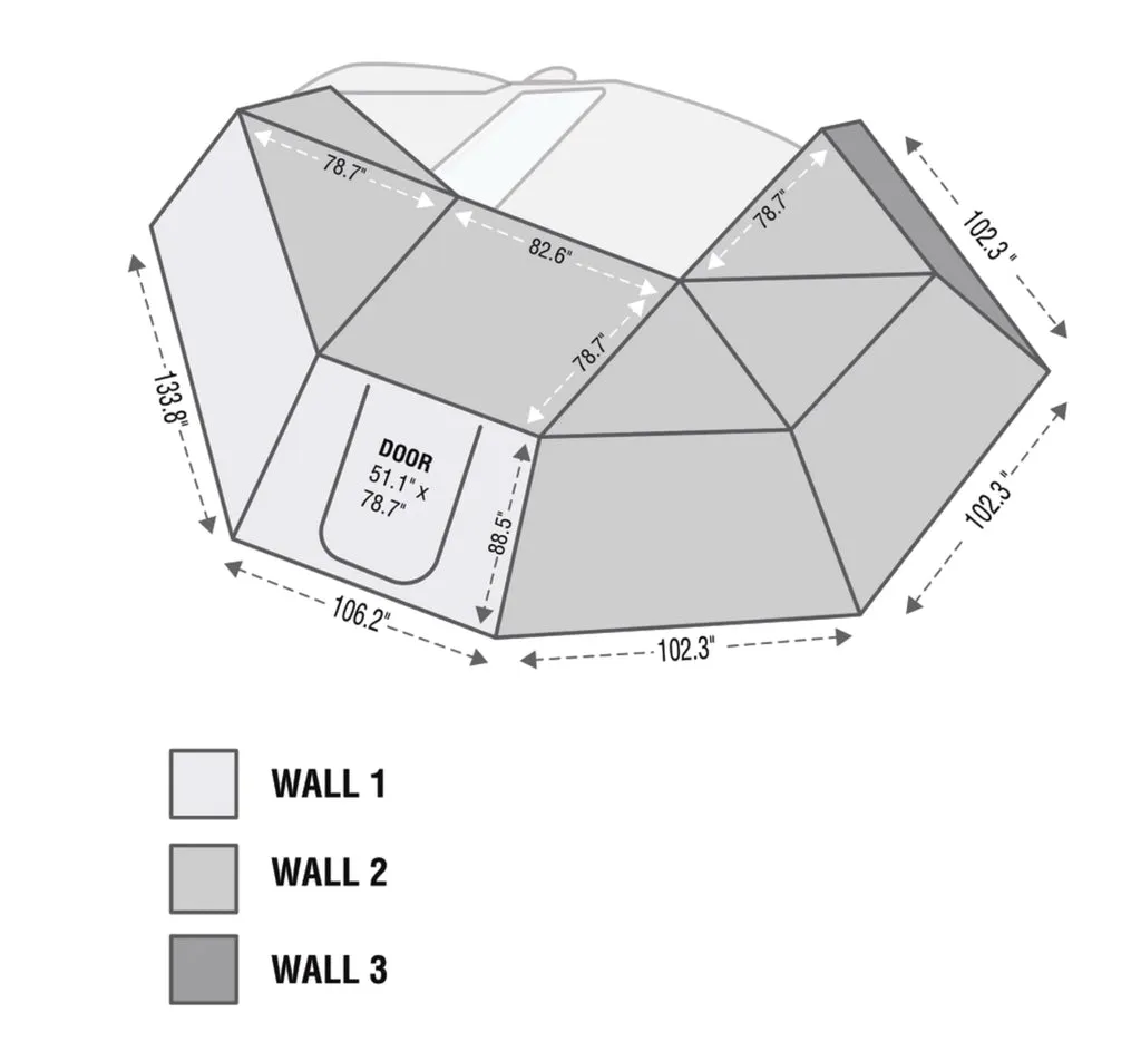 OVERLAND VEHICLE SYSTEMS | Nomadic Awning 270 Awning & Wall 1, 2, & 3, Mounting Brackets Driver Side (19539907)