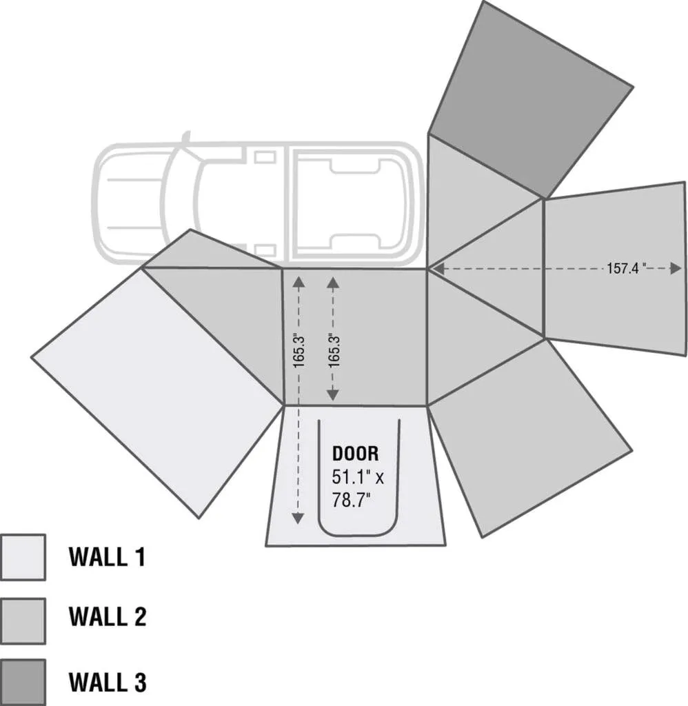 Overland Vehicle Systems Nomadic Awning 270 Awning & Wall 1, 2, & 3, Mounting Brackets - Driverside | Universal
