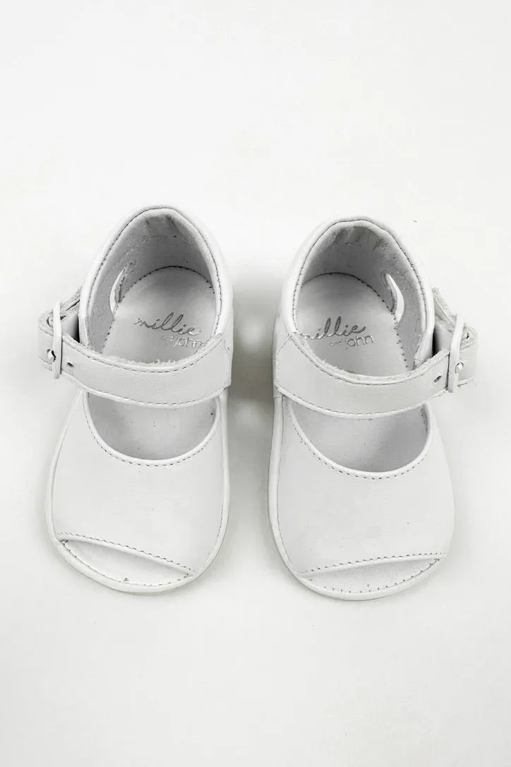 "Sierra" White Leather Sandals