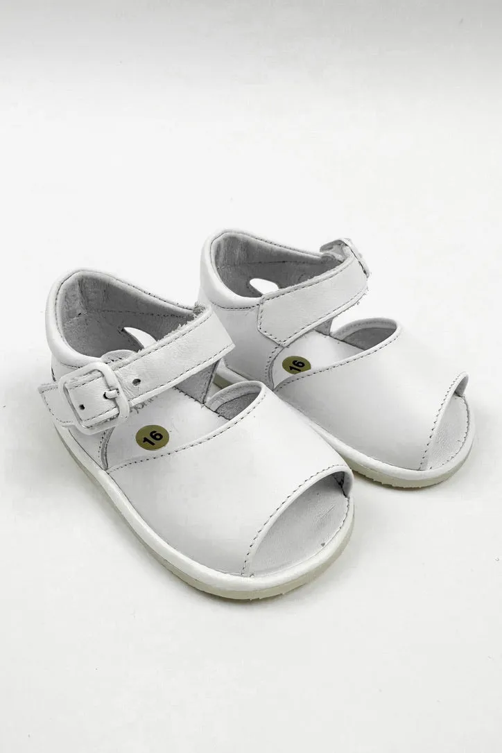 "Sierra" White Leather Sandals