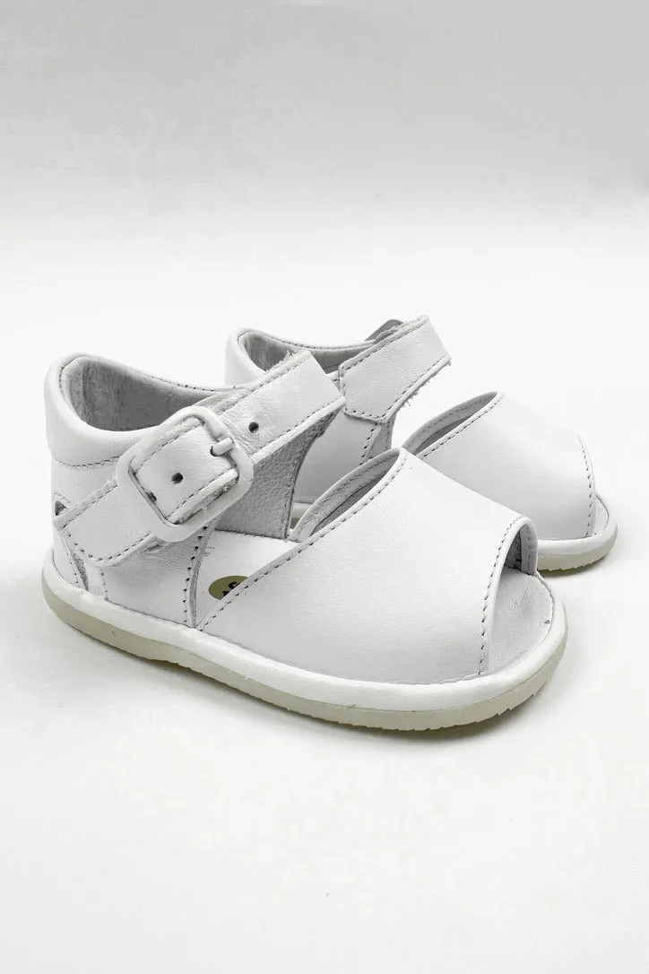 "Sierra" White Leather Sandals