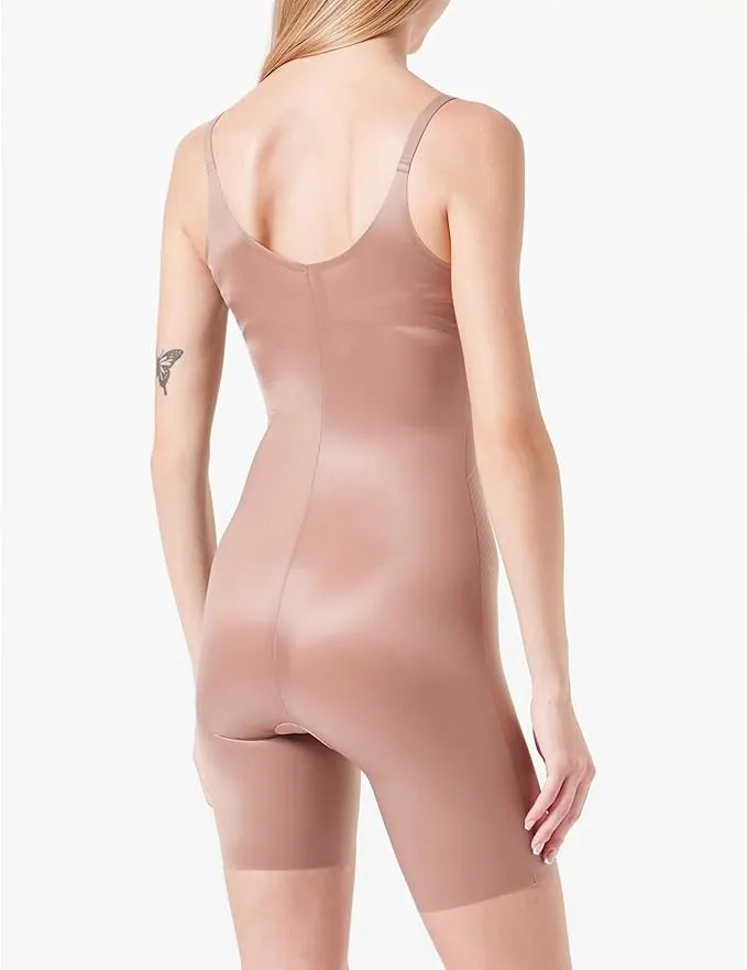 SPANX Open-Bust Midthigh Beathable Contour Bodysuit  Cafe Au Lait Size S