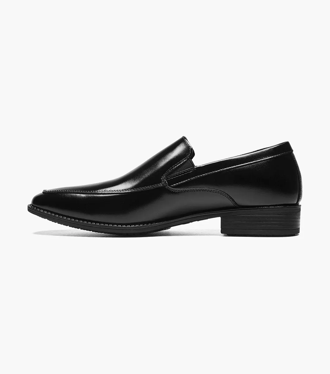 Stacy Adams Black Aldrich Moc Toe Slip On Shoes