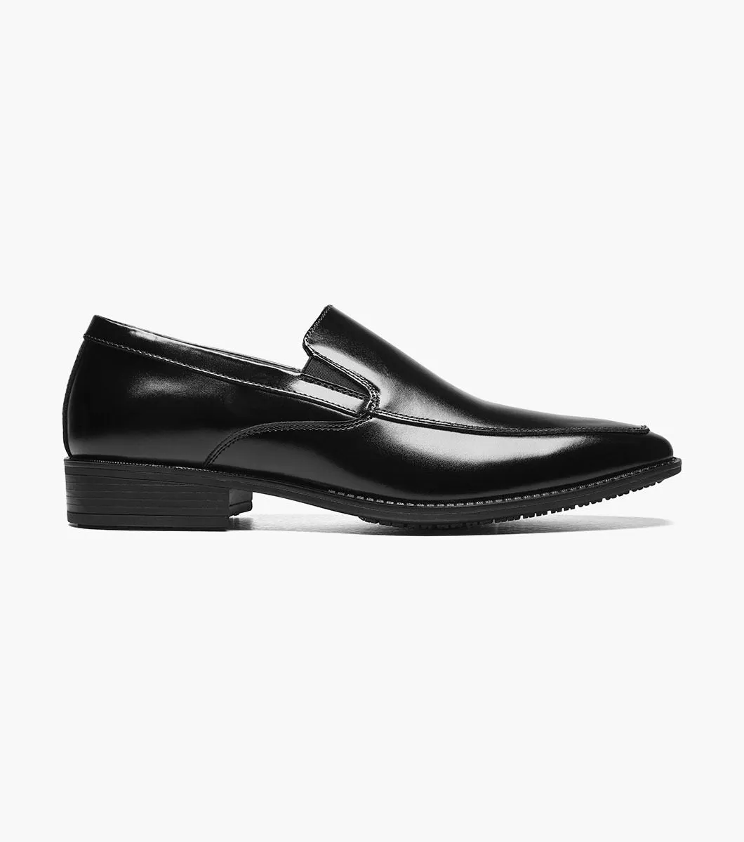 Stacy Adams Black Aldrich Moc Toe Slip On Shoes