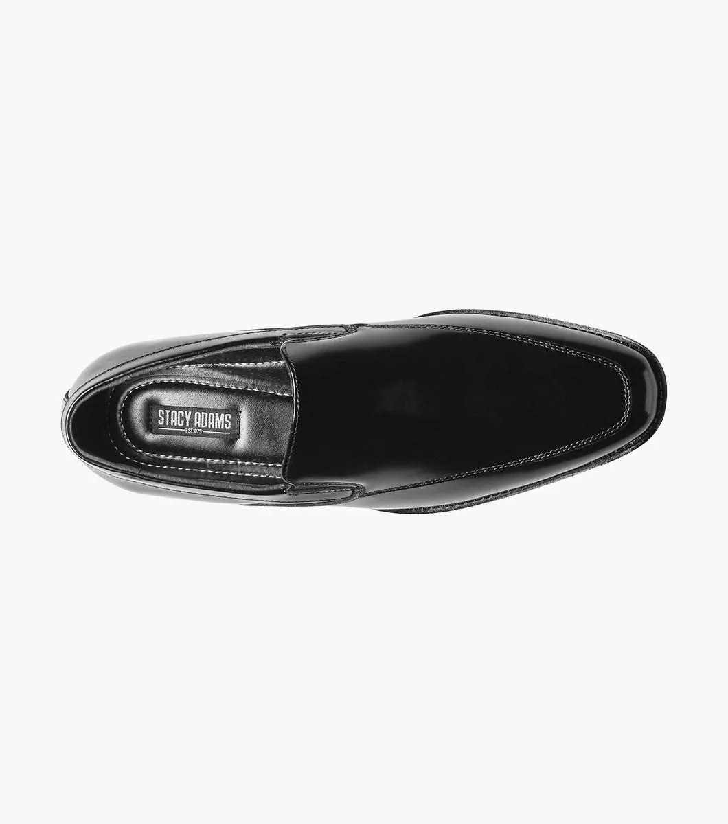 Stacy Adams Black Aldrich Moc Toe Slip On Shoes