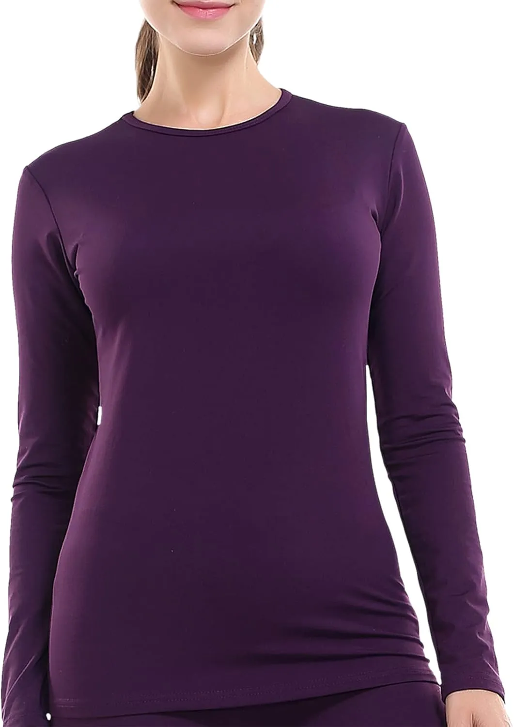 Subuteay Womens Thermal Tops Turtleneck Crew Neck Fleece Lined Shirt Long Sleeve Base Layer Undershirt