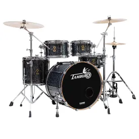 Tamburo TB UNIKA522BK16 UNIKA Series (5-piece wood shell pack with Snare Drum and 22" Bass Drum and 16" Floor Tom) - Metallic Black