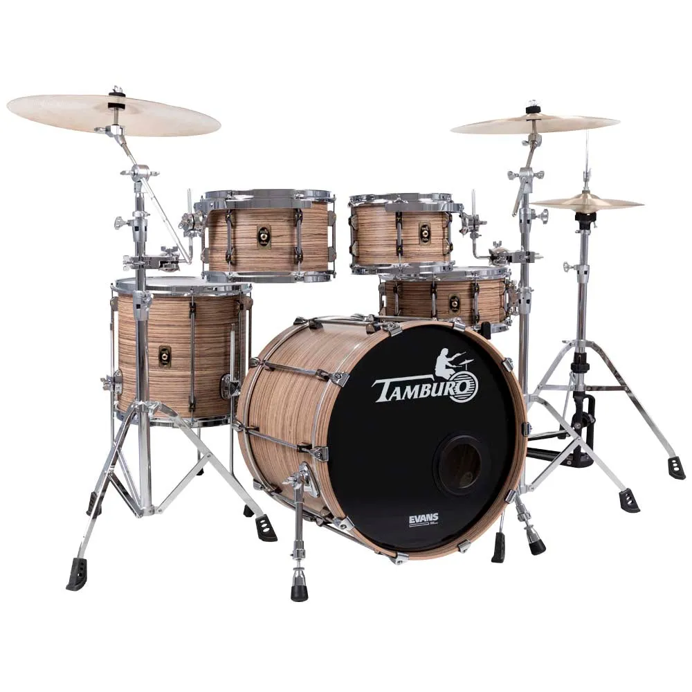 Tamburo TB UNIKA522ZS16 UNIKA Series (5-piece wood shell pack with Snare Drum and 22" Bass Drum and 16" Floor Tom) - Zebrano