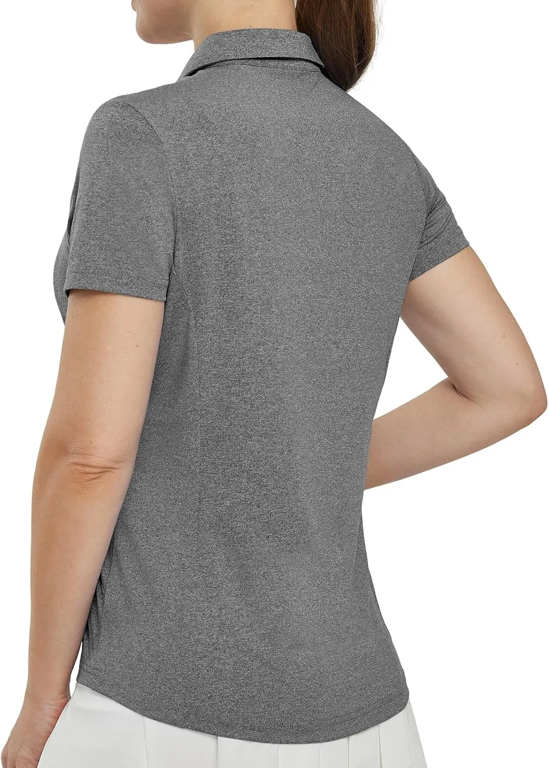 TBMPOY Women's Golf Polo Shirts Short Sleeve V-Neck Tennis Shirts Quick Dry UPF 50  Sun Protection Collared Shirt