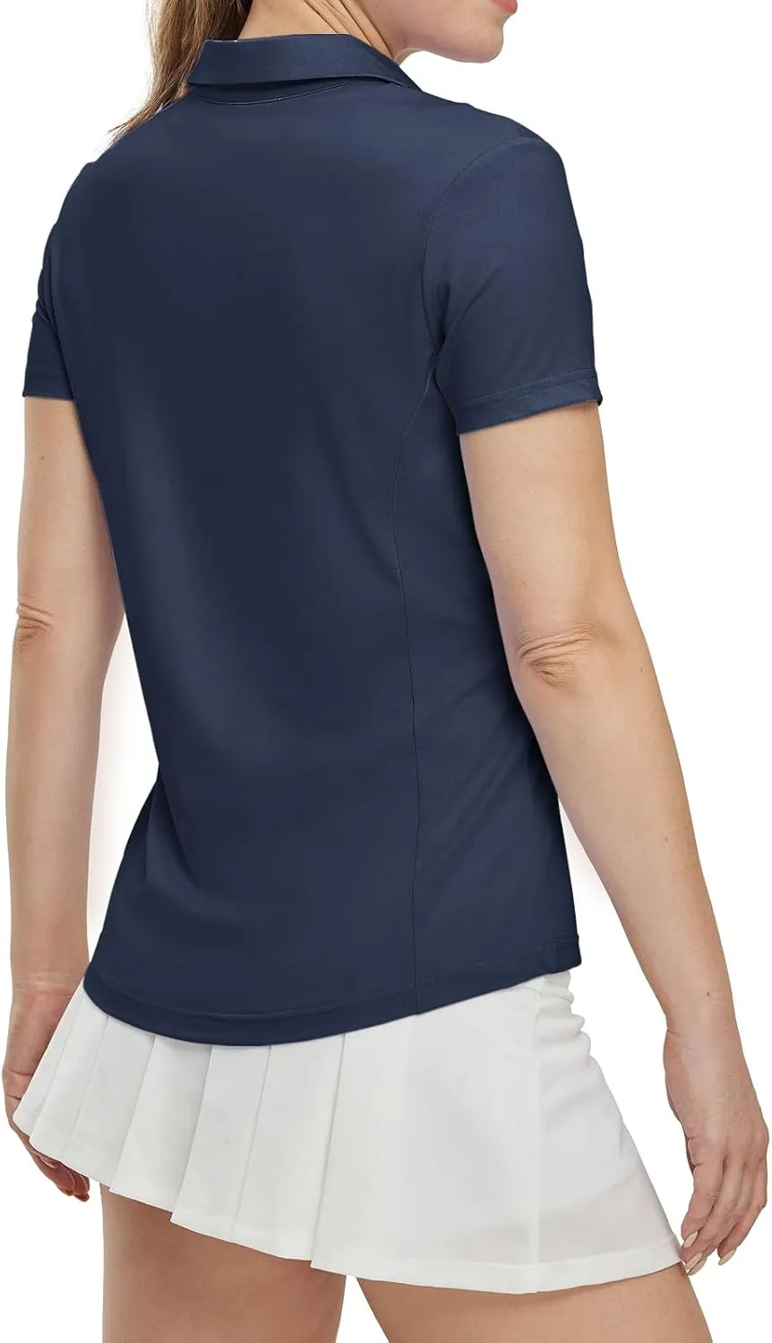 TBMPOY Women's Golf Polo Shirts Short Sleeve V-Neck Tennis Shirts Quick Dry UPF 50  Sun Protection Collared Shirt