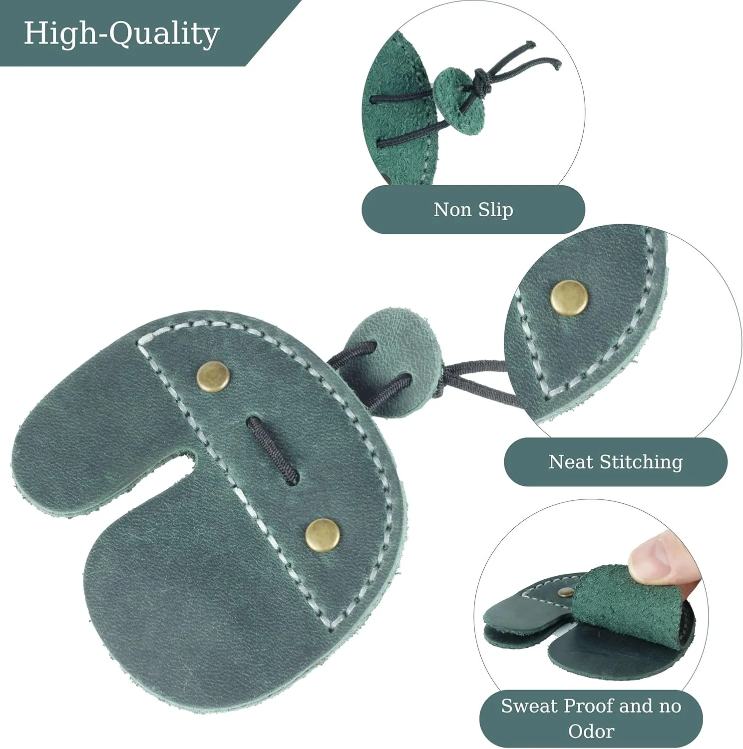 Toprank Leather Archery Finger Tabs - Handmade Finger Guard for Shooting Practice Gear, Recurve Bow Fingers Tab