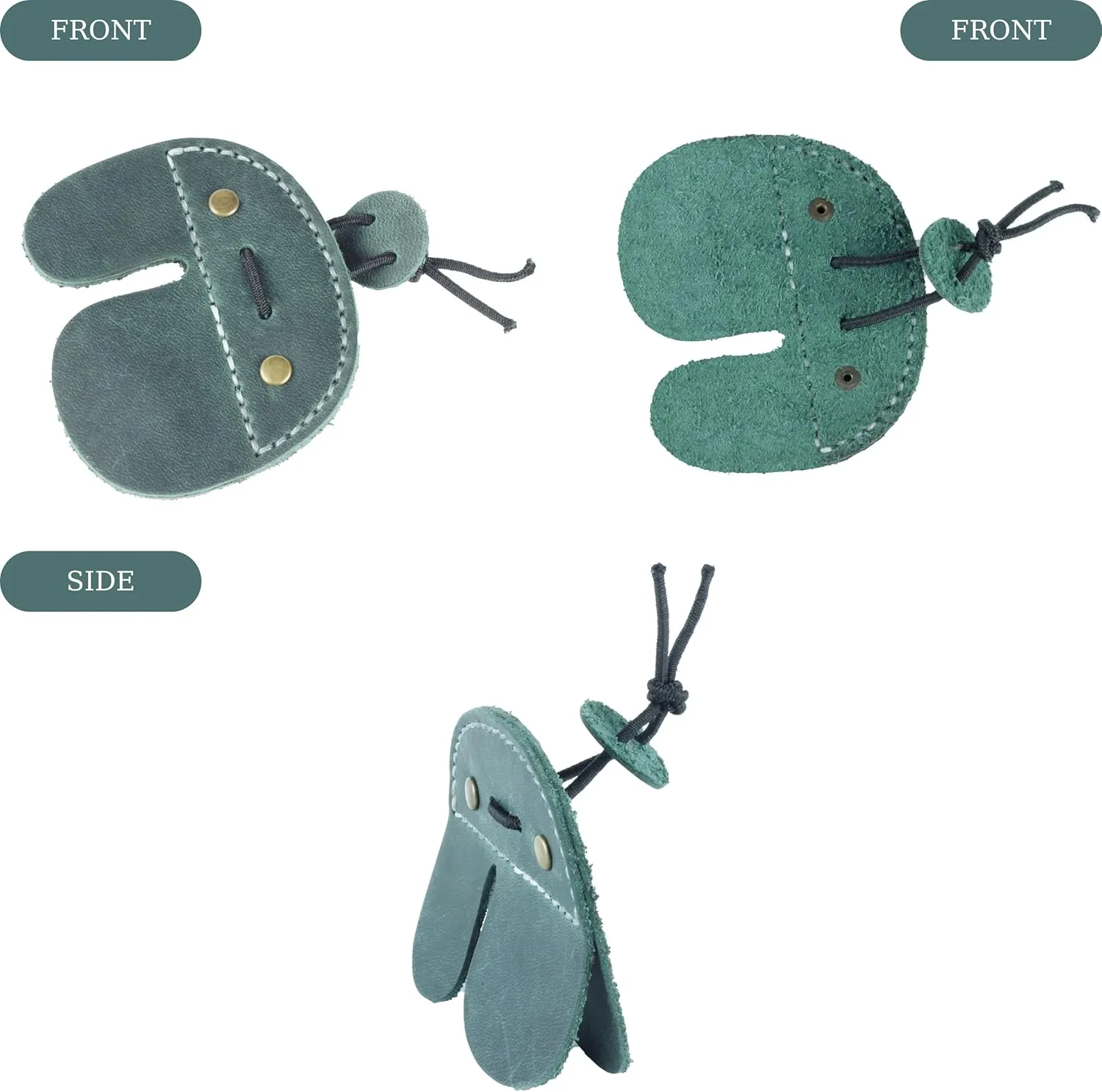 Toprank Leather Archery Finger Tabs - Handmade Finger Guard for Shooting Practice Gear, Recurve Bow Fingers Tab