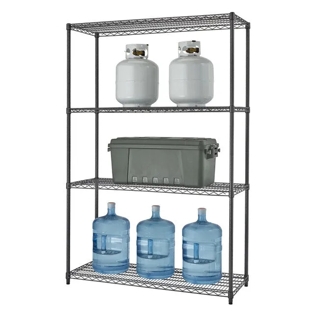 Trinity PRO 4-Tier 48x18x72 Wire Shelving NSF Black Anthracite®