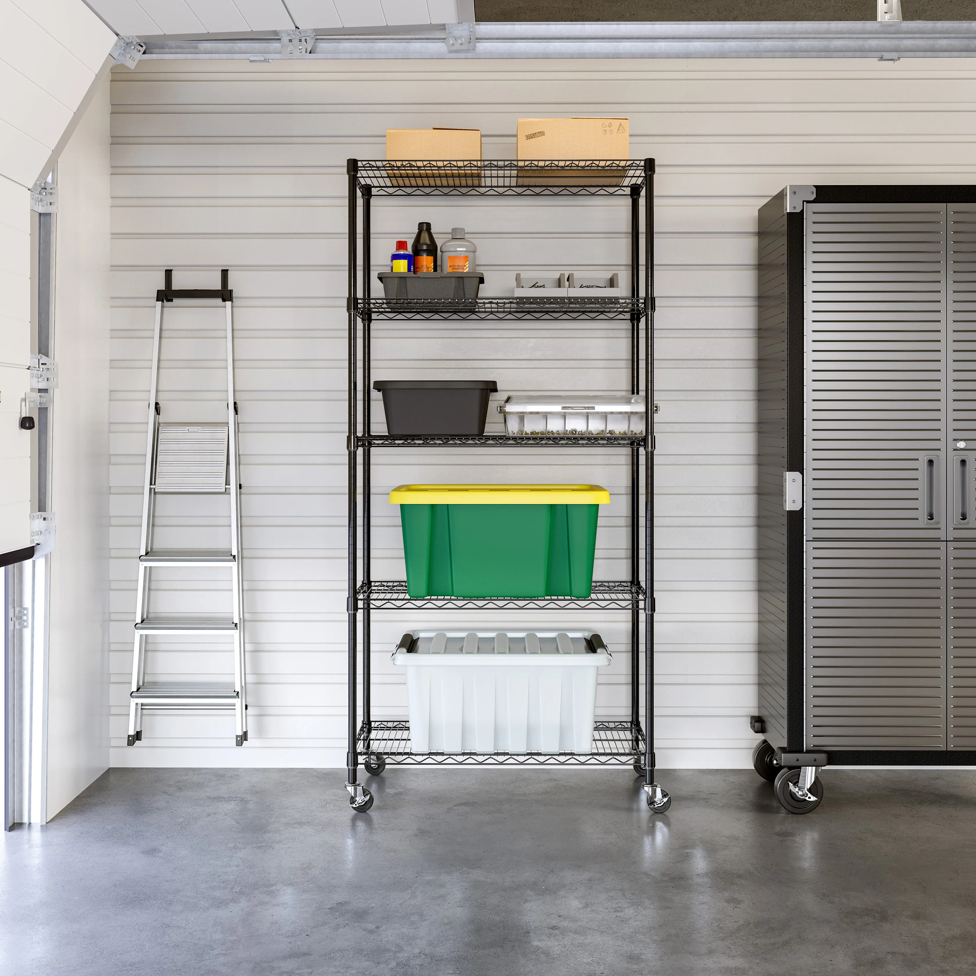 UltraDurable® 5-Tier NSF Steel Shelving, Black