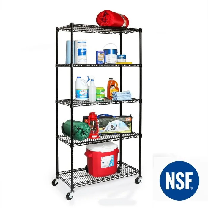 UltraDurable® 5-Tier NSF Steel Shelving, Black