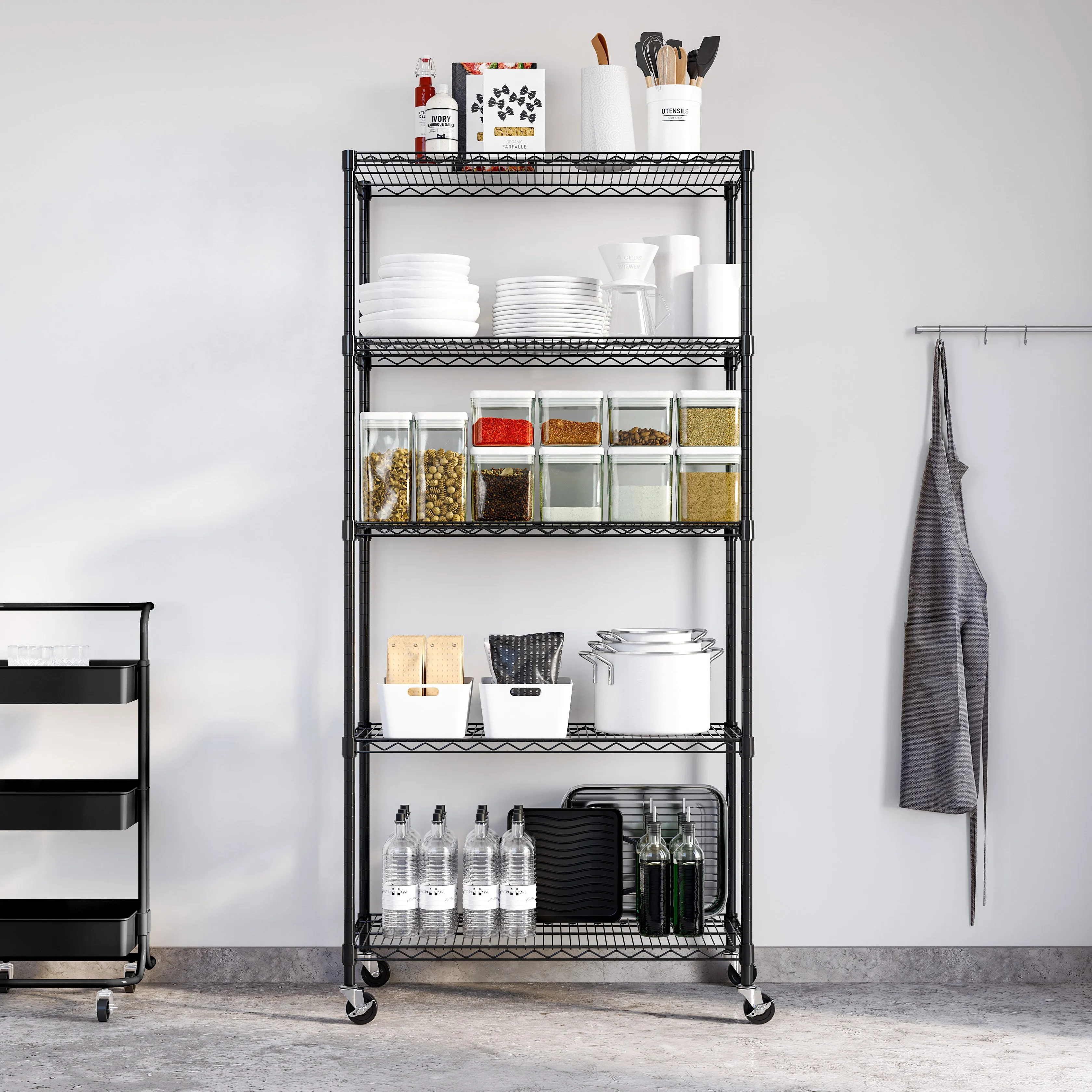 UltraDurable® 5-Tier NSF Steel Shelving, Black