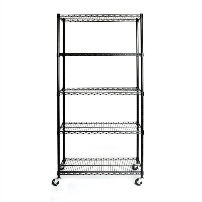 UltraDurable® 5-Tier NSF Steel Shelving, Black