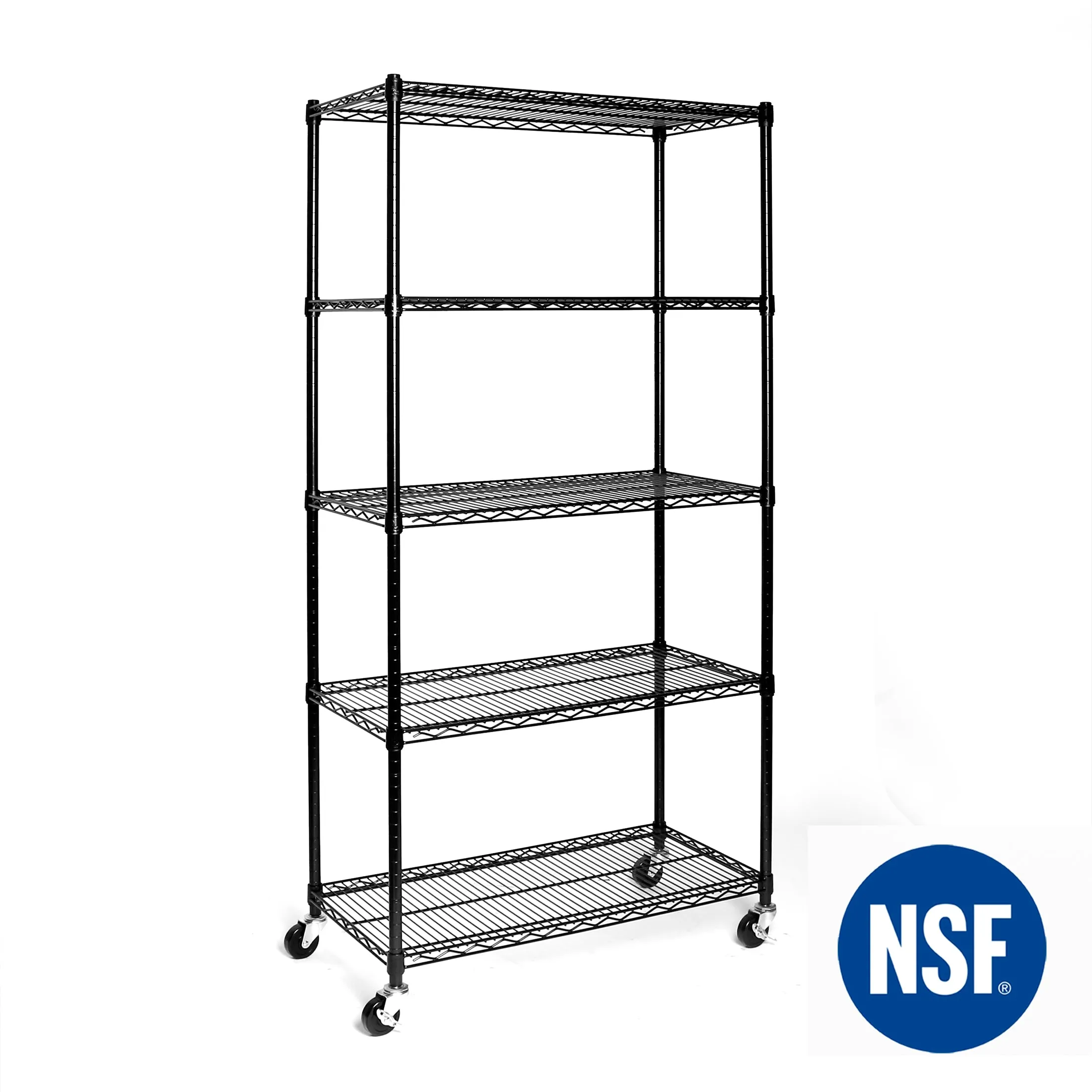 UltraDurable® 5-Tier NSF Steel Shelving, Black