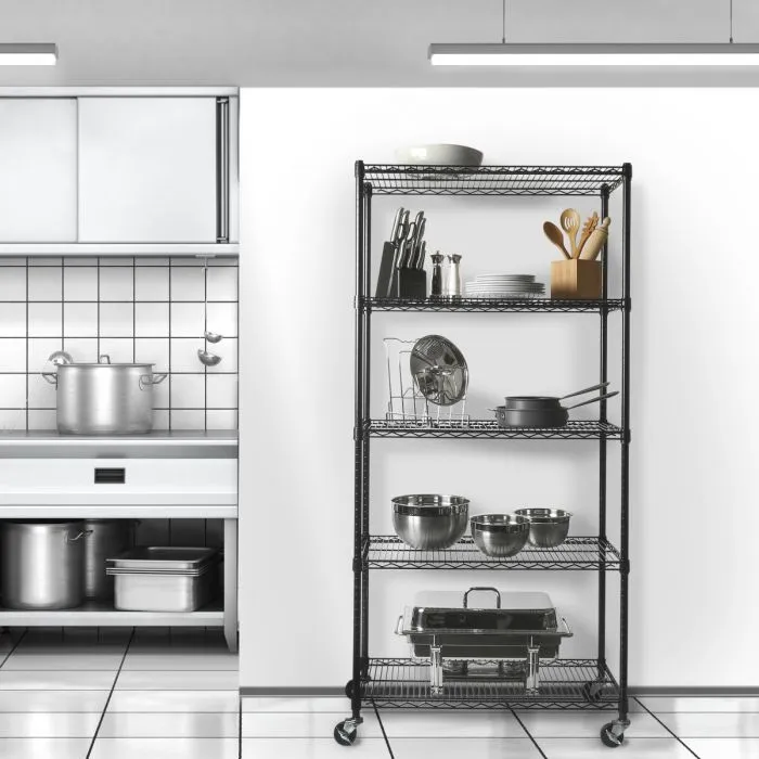UltraDurable® 5-Tier NSF Steel Shelving, Black