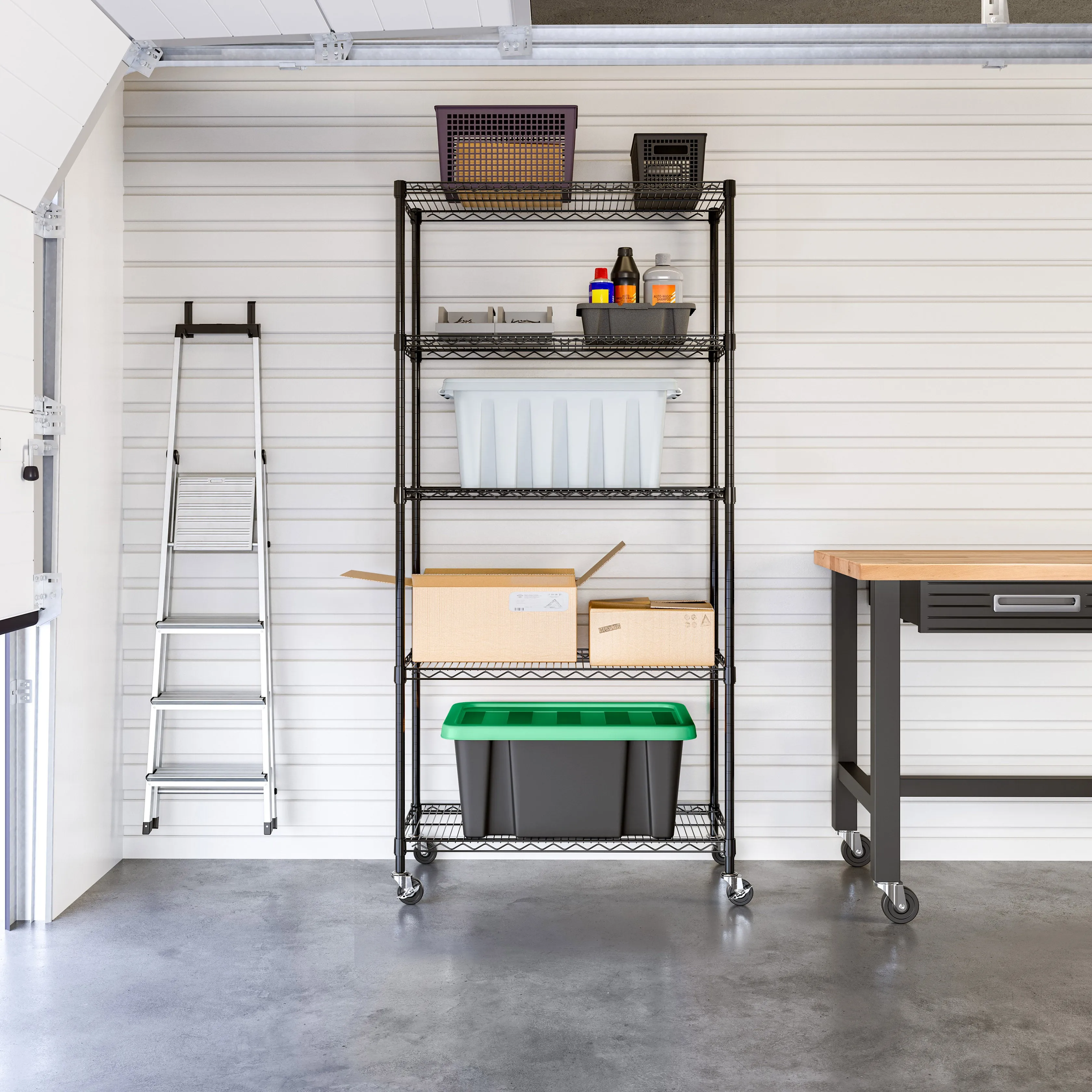 UltraDurable® 5-Tier NSF Steel Shelving, Black