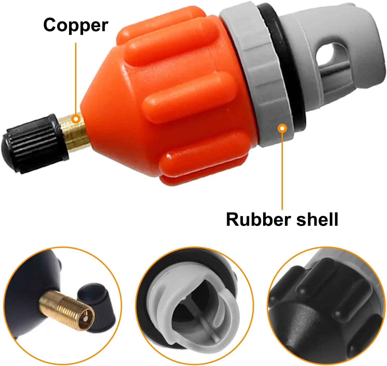 VideoPUP Inflatable Boat SUP Pump Adaptor Universal Paddle Board Pump Adapter Air Pump Converter with Standard Schrader Air Valve Adapter Pumping Head Connector for Inflatable Kayak, Black