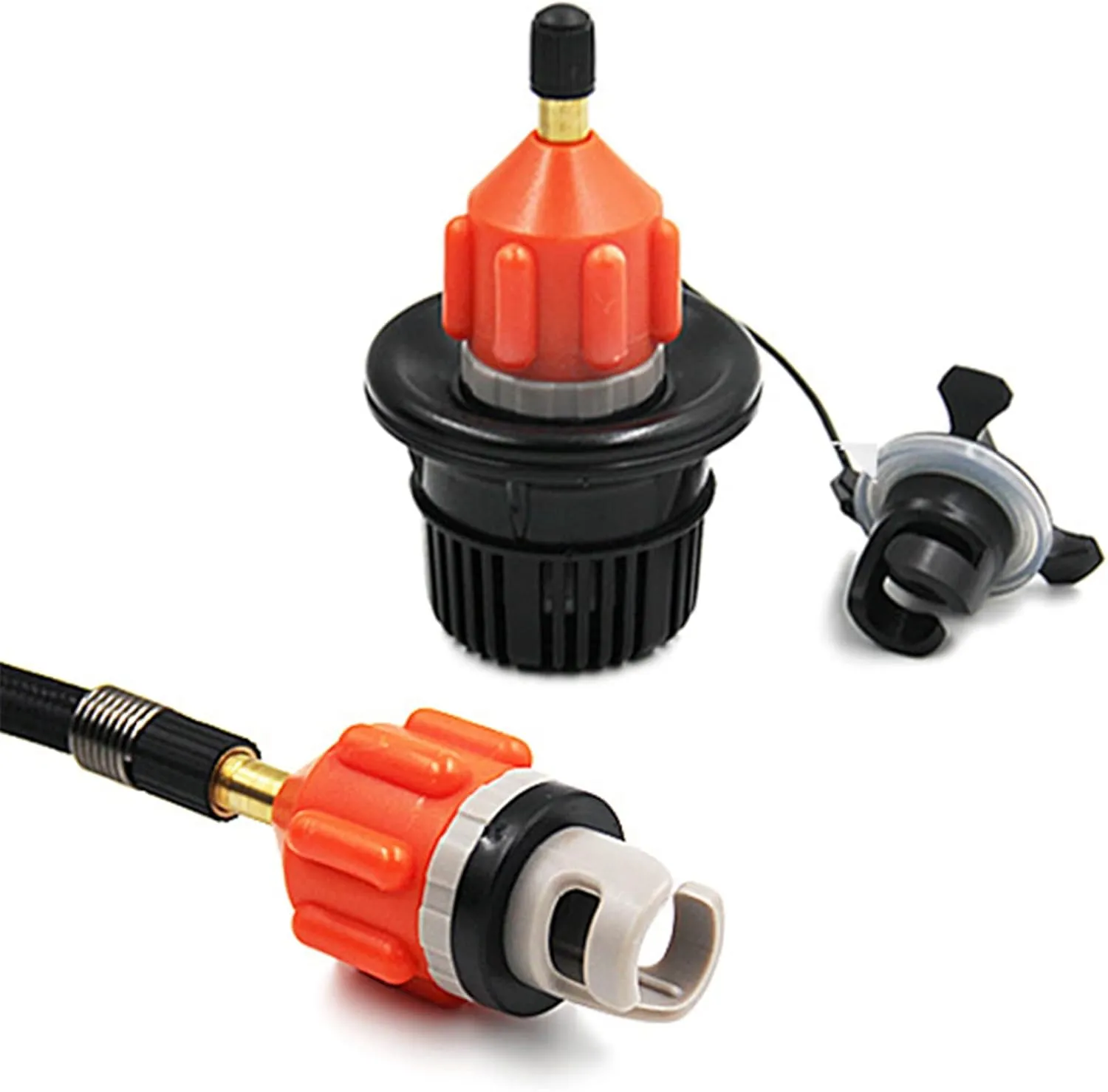 VideoPUP Inflatable Boat SUP Pump Adaptor Universal Paddle Board Pump Adapter Air Pump Converter with Standard Schrader Air Valve Adapter Pumping Head Connector for Inflatable Kayak, Black