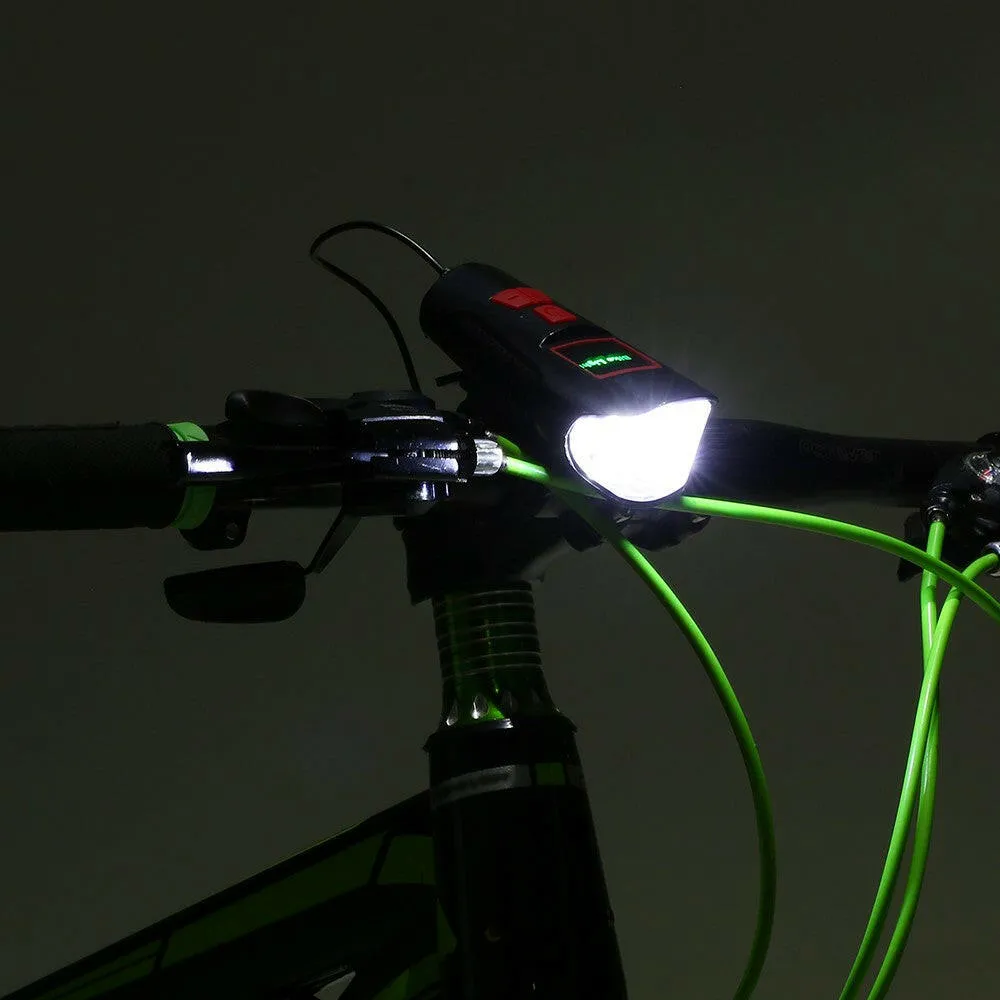 Waterproof Bicycle Headlight Rechargeable Cycling LED Front Light Bike Head Lamp With Loud Bell Warning Horn Light For MTB Road Bike