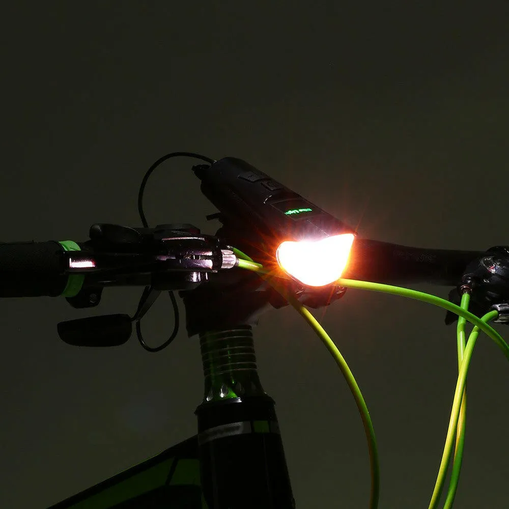 Waterproof Bicycle Headlight Rechargeable Cycling LED Front Light Bike Head Lamp With Loud Bell Warning Horn Light For MTB Road Bike