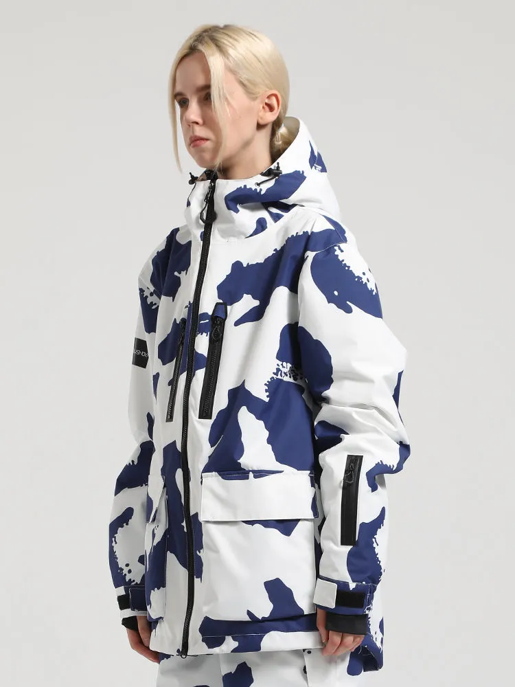 Women's Beige Fully Sealed Seam Two-Way Zipper Snow Jackets