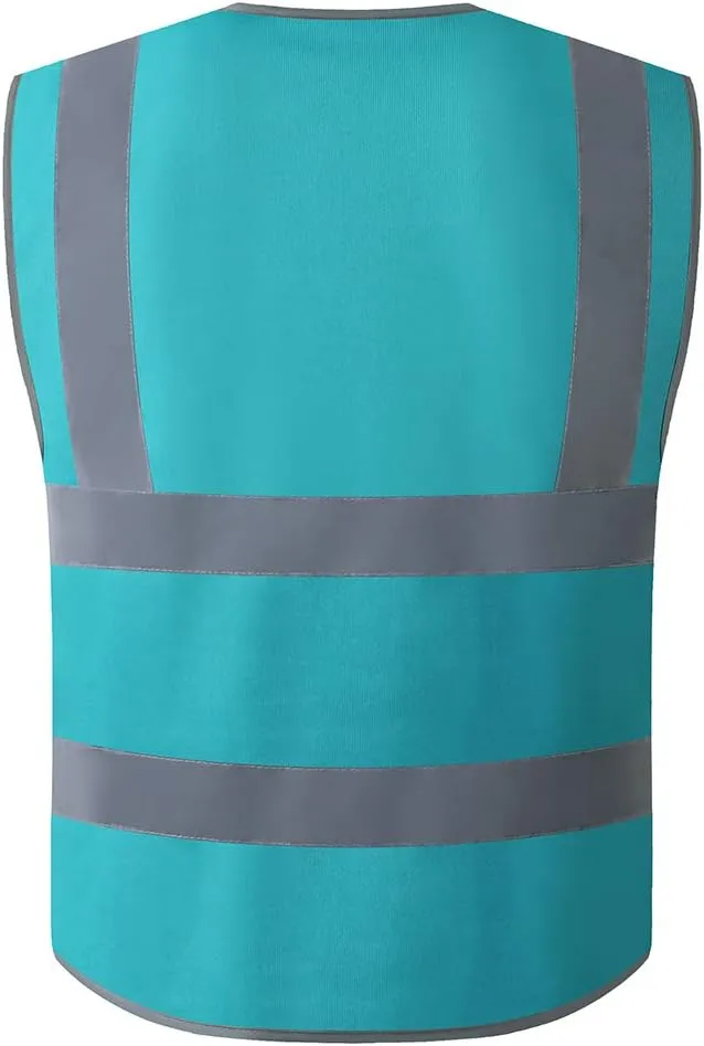 XIAKE 9 Pockets Class 2 High Visibility Reflective Safety Vest for Men Women Work Construction Vest