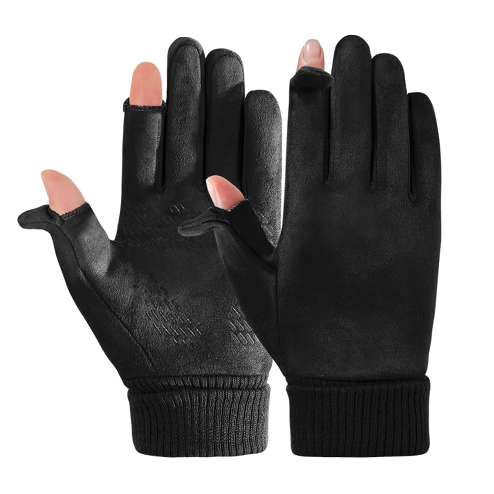 YESFASHION Winter Gloves To Keep Warm, Running, Hiking, Fishing, Windproof, Finger Touch Screen, Warm Men And Women Gifts 008 black One