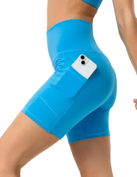 YUNOGA Womens High Waist Biker Shorts with Pockets 6"/8" Yoga Shorts Gym Workout Running Spandex Shorts