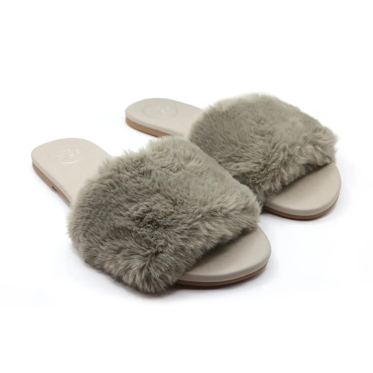 Ziela Fur Strap Slide Mink - Solei Sea