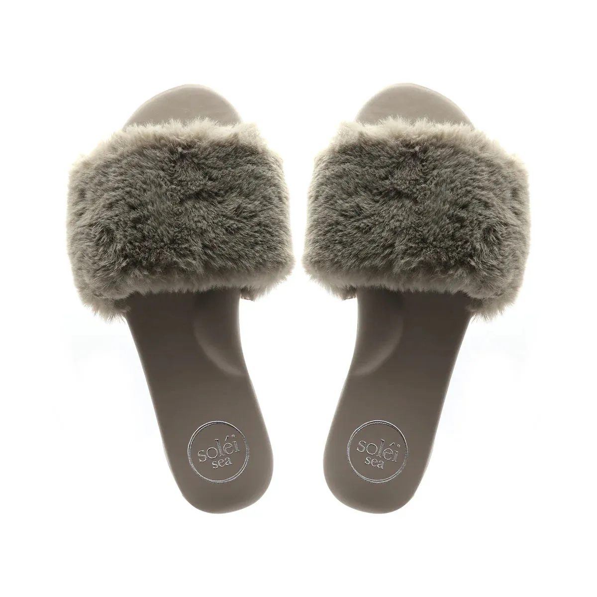 Ziela Fur Strap Slide Mink - Solei Sea