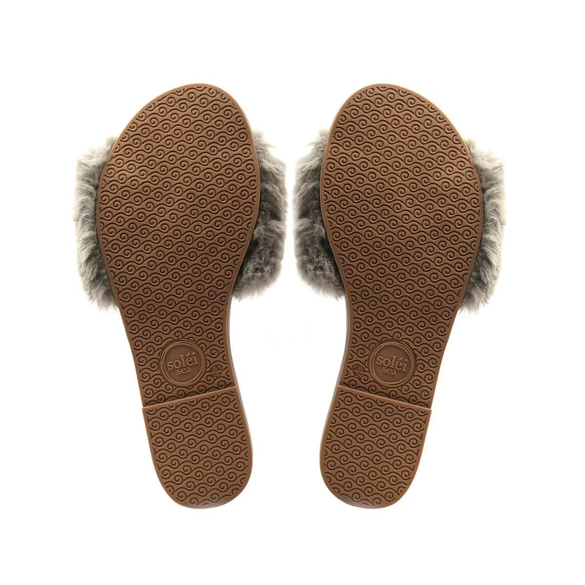 Ziela Fur Strap Slide Mink - Solei Sea
